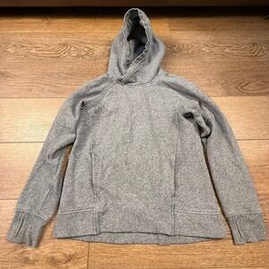 Lululemon Women's Gray Nulu Scuba Hooded Sweatshirt Size 4 Thumbholes Pullover